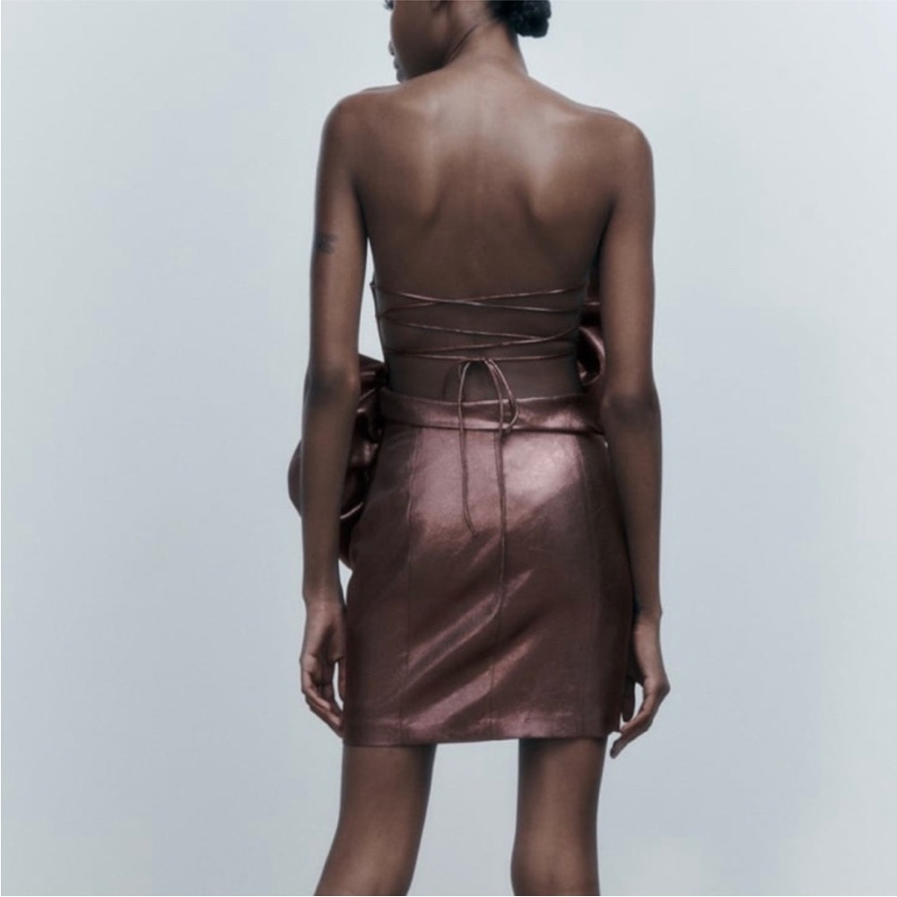 NWOT Zara Voluminous Statement Flower Dress in Pale Pink - Picture 9 of 16